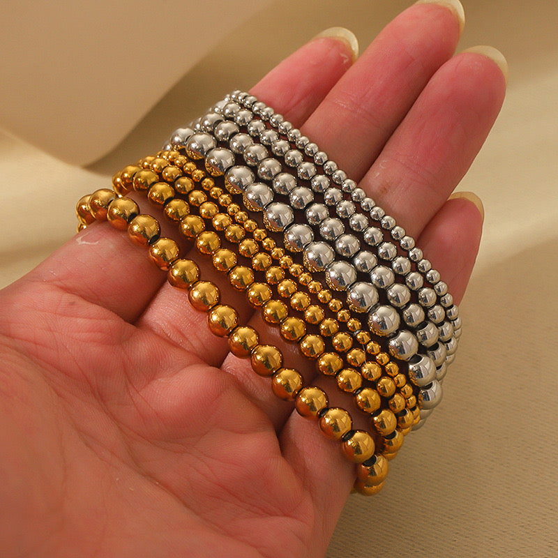 Bracelet "Jette" with 18k gold-plated beads