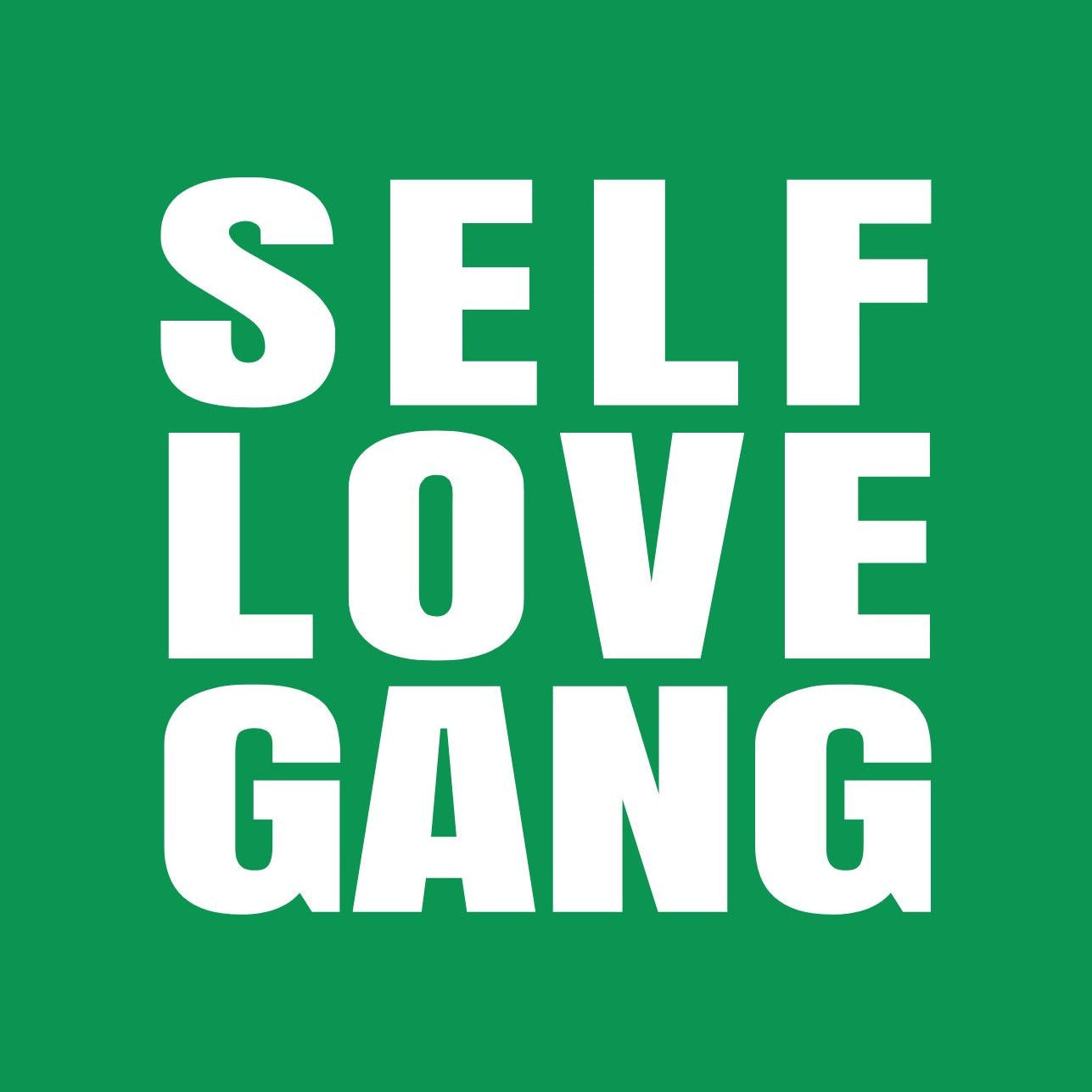 Umweltfreundliche Postkarte "SELF LOVE GANG" in Grün