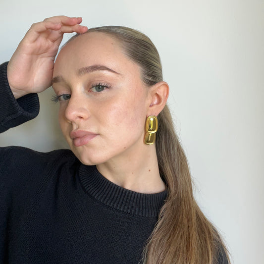 Chunky earrings "Meta" in silver