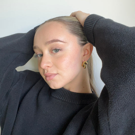 Chunky earrings "Meta" in silver