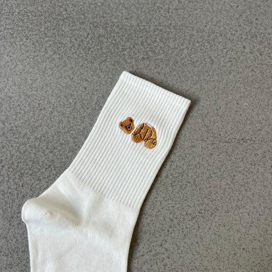 Short socks "Nick" in black with a white smiley