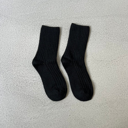 Wollsocken "Cozy" in Schwarz