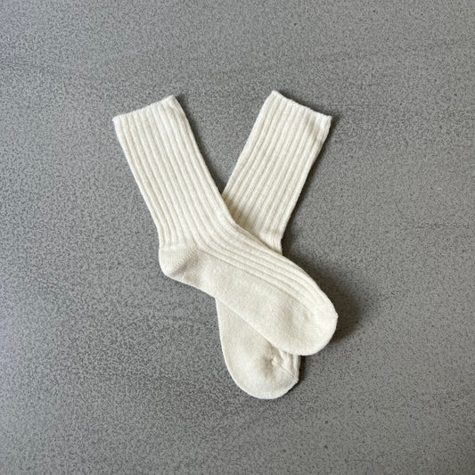 Wollsocken "Cozy" in Weiß