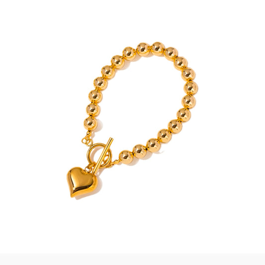 Bracelet "Jette" with 18k gold-plated beads